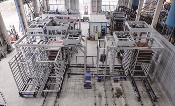 Ligne de production de carreaux muraux et de sol avec cadre, installée sur le site de notre client à Anhui.