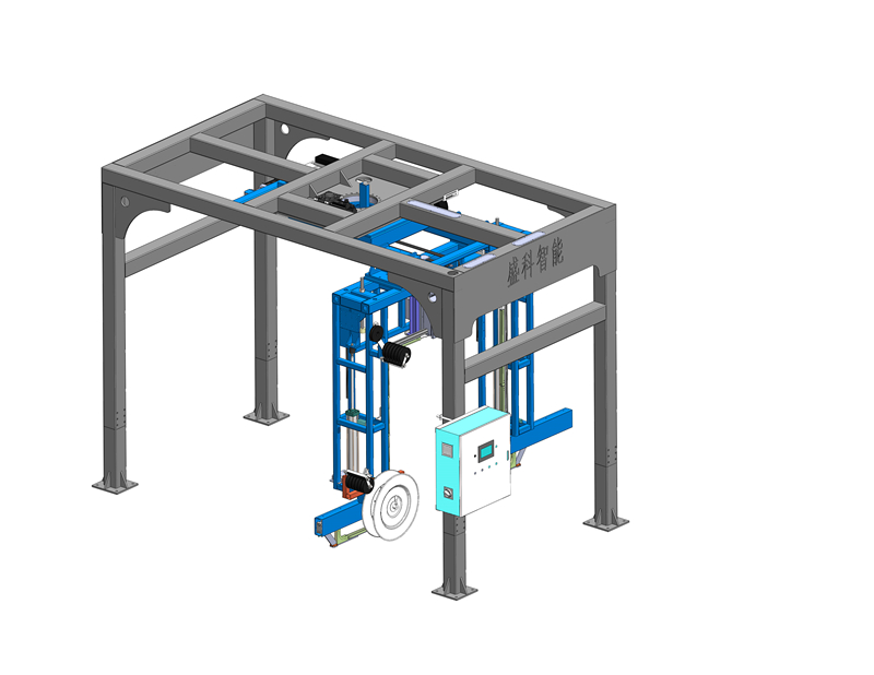 Machine d'emballage et de cerclage automatique pour blocs de briques